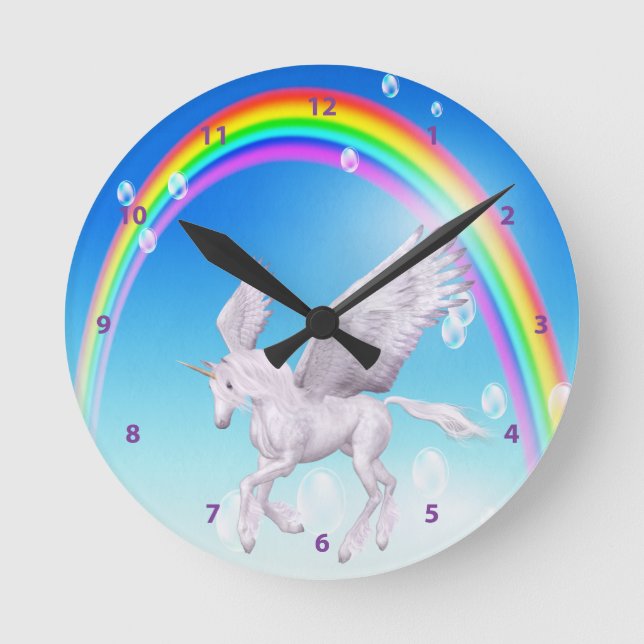Schönes Flügeldrachen, Regenbogen & Bläschen Uhr (Vorderseite)