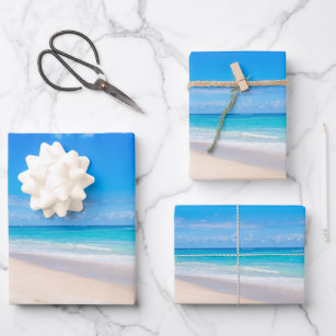 Schönes Foto an einem sonnigen tropischen Strand Geschenkpapier Set