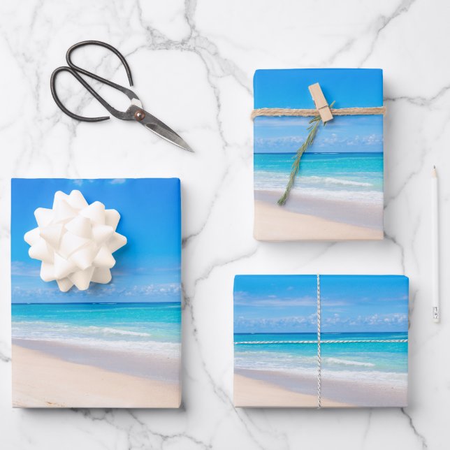 Schönes Foto an einem sonnigen tropischen Strand Geschenkpapier Set (Vorderseite)