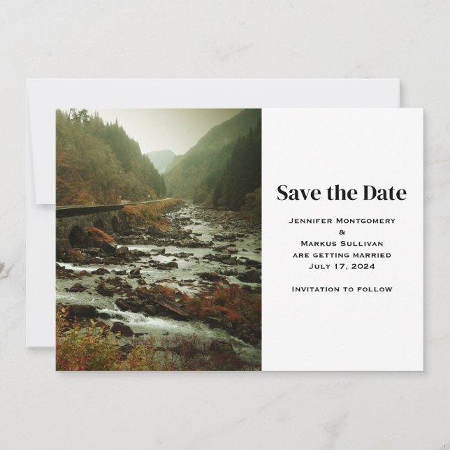 Schönes Foto Landschaftlich Natur Lässig Hochzeit Save The Date (Vorderseite)