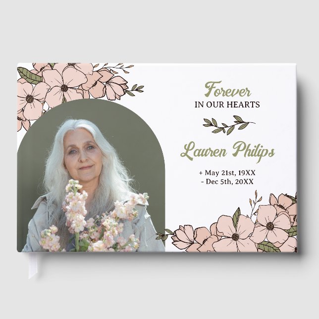 Schönes Foto mit Blumenstrauß für immer in unserem Gästebuch (Vorderseite)