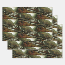 Schönes Foto-Muster für Landschaftliche Natur Geschenkpapier Set