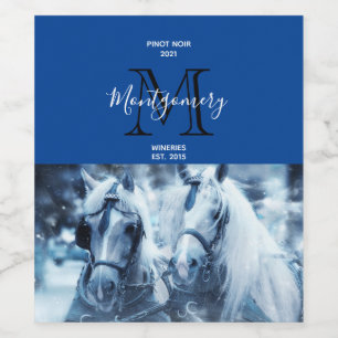 Schönes Foto Reiten Weinetikett