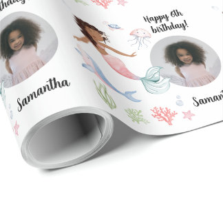 Schönes Foto Text Mermaid unter dem Meer Geschenkpapier