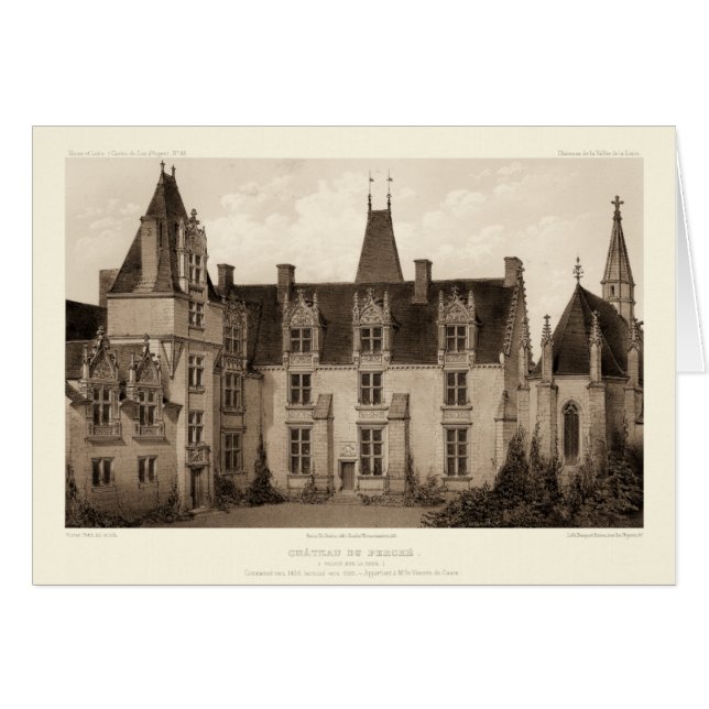 Schönes französisches Schloss in Sepia Tones (Vorderseite (Horizontal))