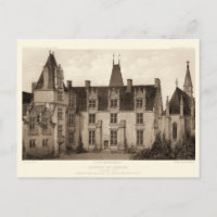 Schönes französisches Schloss in Sepia Tones