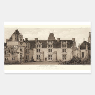 Schönes französisches Schloss in Sepia Tones Rechteckiger Aufkleber