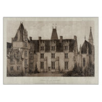 Schönes französisches Schloss in Sepia Tones