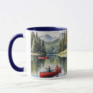 Schönes Friedlicher See Red Canoe Boat Tasse