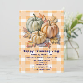Schönes Friendsgiving Kürbisse & Herbstblätter Einladung