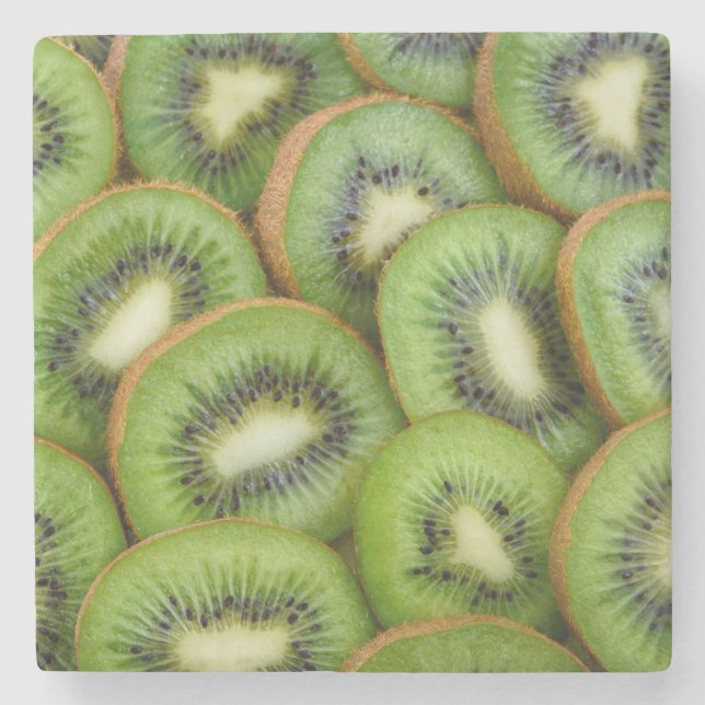 Schönes, frisches KiWi Bereit zum Essen Steinuntersetzer (Vorderseite)