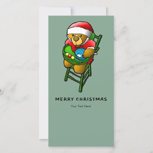 Schönes frohes Weihnachten vom Teddybär (Vorderseite)