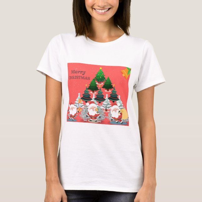 Schönes fröhliches Weihnachtsdesign T-Shirt (Vorderseite)