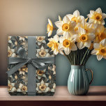 Schönes Frühlingsbarock Daffodien Blumenmuster Geschenkpapier<br><div class="desc">Herrliches barocke-artiges,  blumengeschmücktes Muster für alle Ihre Frühjahrsveranstaltungen.</div>