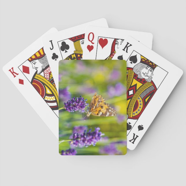 Schönes Fütternd Schmetterlingsdeck beim Kartenspi Spielkarten (Rückseite)