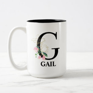 Schönes G-Monogramm Anfangsbuchstabe Zweifarbige Tasse