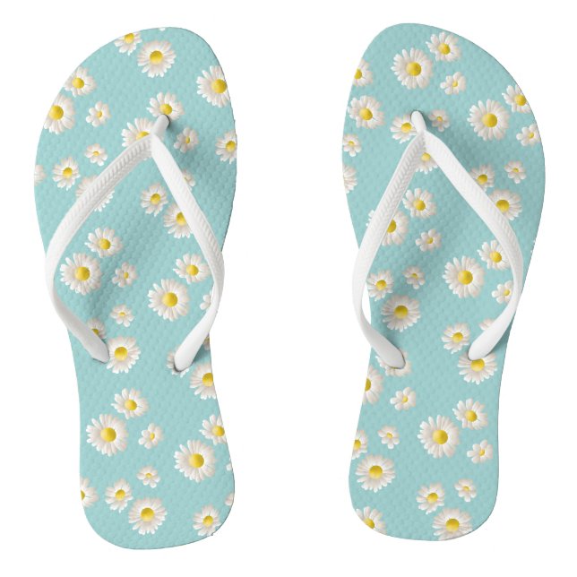 Schönes Gänseblümchen-Blumenmuster Flip Flops (Fußbett)