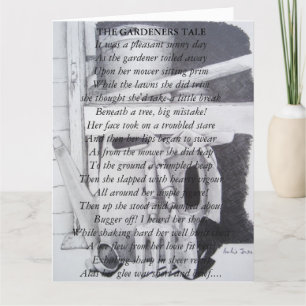 Schönes Gedicht und Stillleben Gartenwerkzeuge Kun Karte