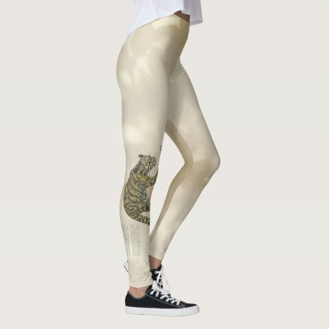 Schönes, gefährdetes Artwork aus bedecktem Leopard Leggings (Rechts)