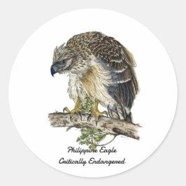 Schönes gefährdetes philippinisches Adlerwerk Runder Aufkleber