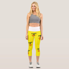 Schönes Gelborange Capri Leggings