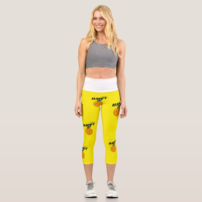 Schönes Gelborange Capri Leggings (Vorderseite)