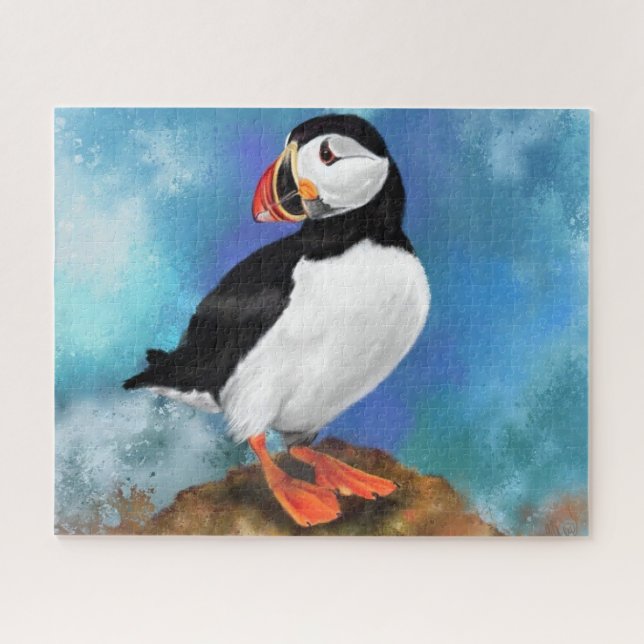 Schönes Gemälde von Puffin Bird Migning - Puzzle (Horizontal)