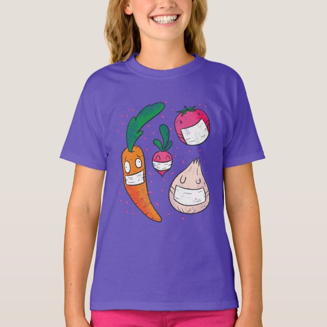 Schönes Gemüse in Gesichtsmasken T-Shirt (Vorderseite)