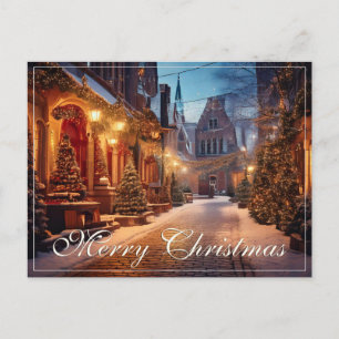 Schönes gemütliches Weihnachtsmotiv in träumerisch Feiertagspostkarte