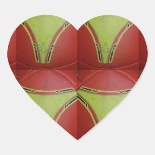 Schönes geometrisch goldgelbes Muster Herz-Aufkleber