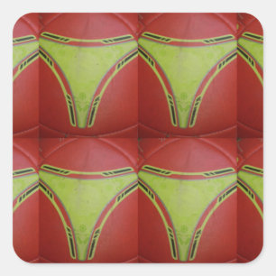 Schönes geometrisch goldgelbes Muster Quadratischer Aufkleber