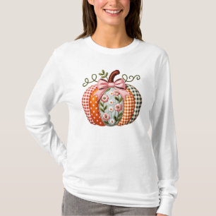 Schönes gequiltes Patchwork Gemustert Pumpkin T-Shirt