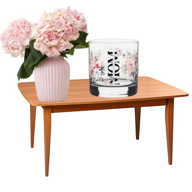 Schönes Geschenk für die Mama Wasserfarben Blume Whiskyglas (Von Creator hochgeladen)