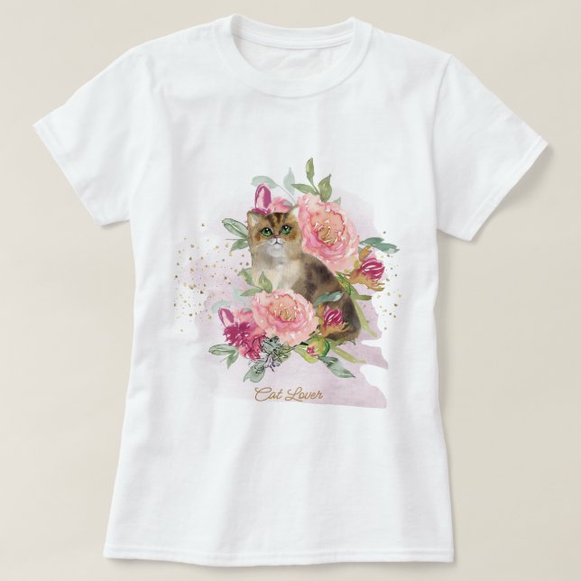 Schönes Geschenk für eine Katze lange T-Shirt (Design vorne)