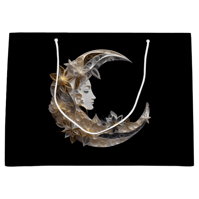 Schönes Gesicht auf dem Mond Große Geschenktüte (Vorderseite)