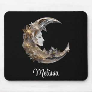 Schönes Gesicht auf dem Mond Mousepad