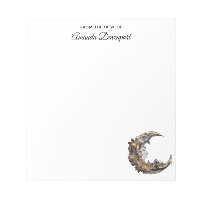 Schönes Gesicht auf dem Mond Notizblock (Vorderseite)