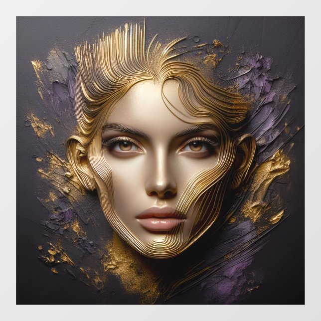 Schönes Gesicht Fensteraufkleber (Blatt)