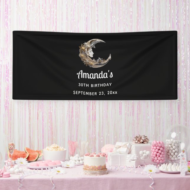 Schönes Gesicht im Mond zum Geburtstag Banner (Party)