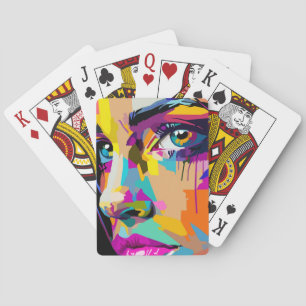 Schönes Gesicht und Pop Kunst Spielkarten