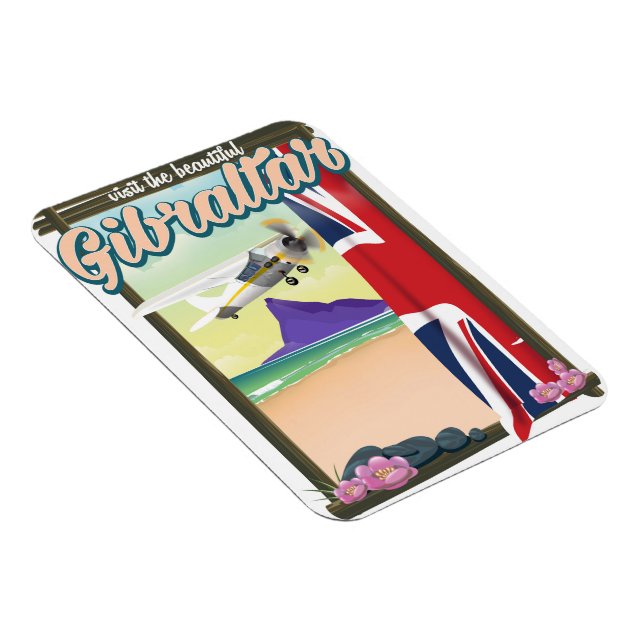 Schönes Gibraltar Reiseplakat Magnet (Rechte Seite)