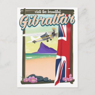 Schönes Gibraltar Reiseplakat Postkarte
