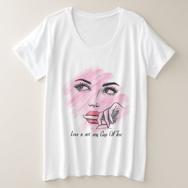 Schönes Girl Face Große Größe T-Shirt (Design vorne)