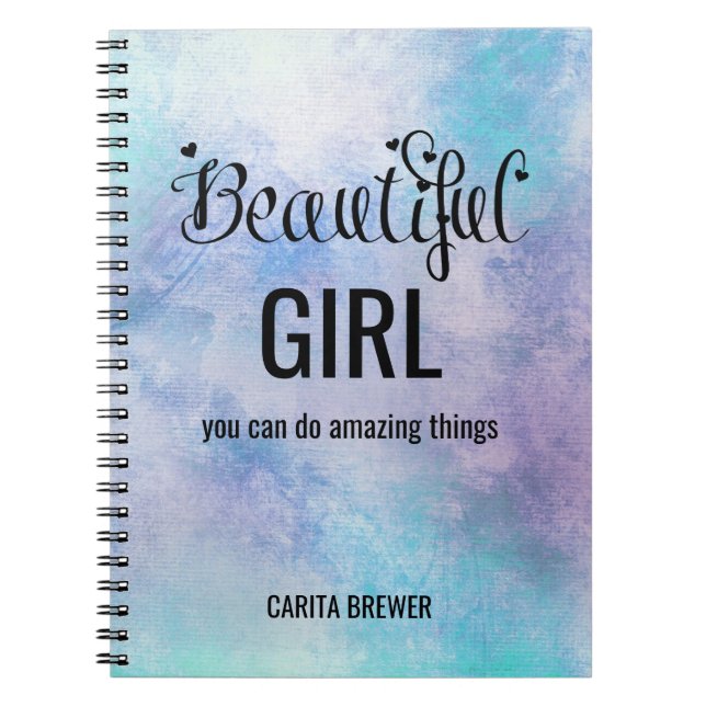 Schönes Girl Inspiration Notebook Notizblock (Vorderseite)