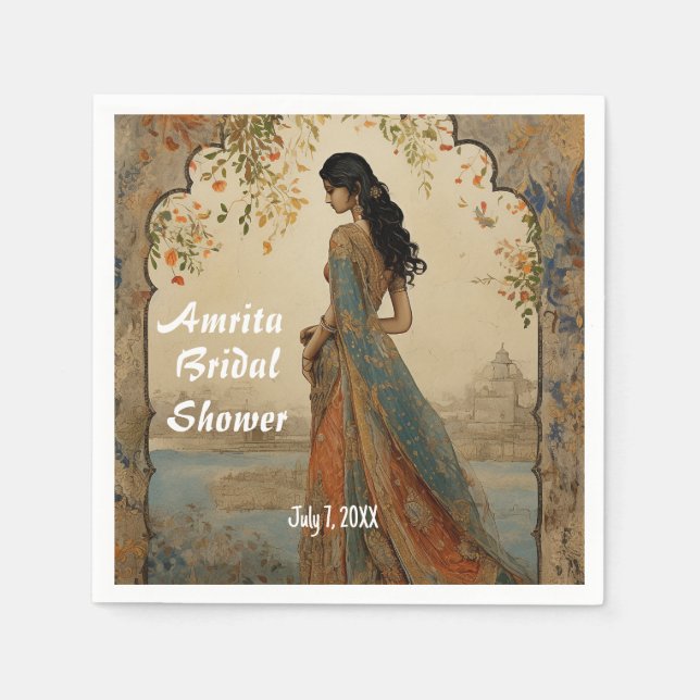 Schönes Girl Personalisiert Serviette (Vorderseite)