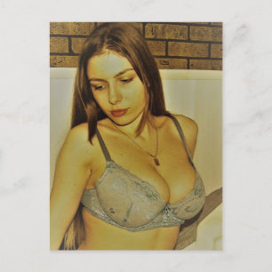 Schönes Girl Vintages Foto Postkarte