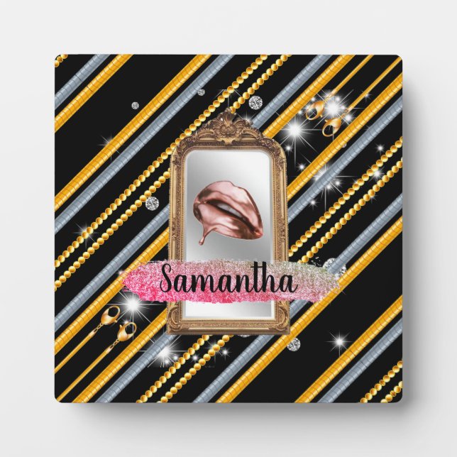 Schönes Girly-Geschenk Eleganter Chic Custom Fotoplatte (Vorderseite)