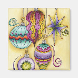 Schönes Glas farbenfrohe Weihnachtsschmuck Magnet