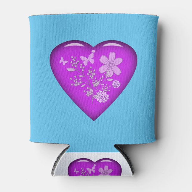 Schönes Glasbläserherz Dosenkühler (Vorderseite)