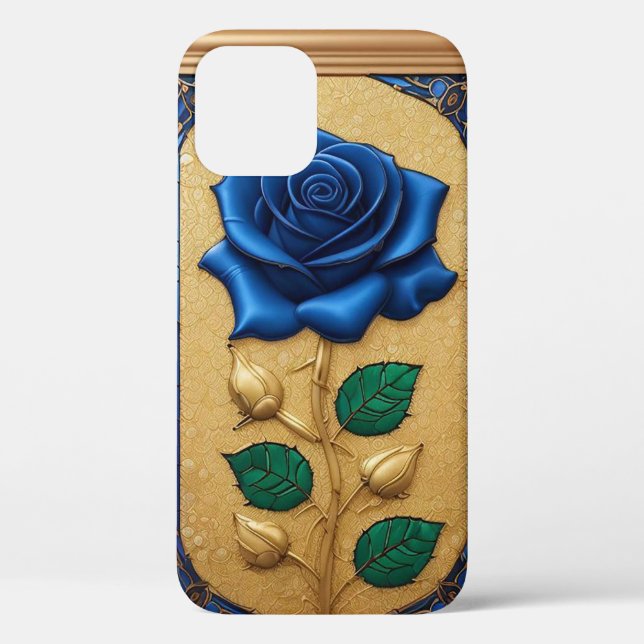 Schönes Glasfenster mit blauer Rose Case-Mate iPhone Hülle (Rückseite)